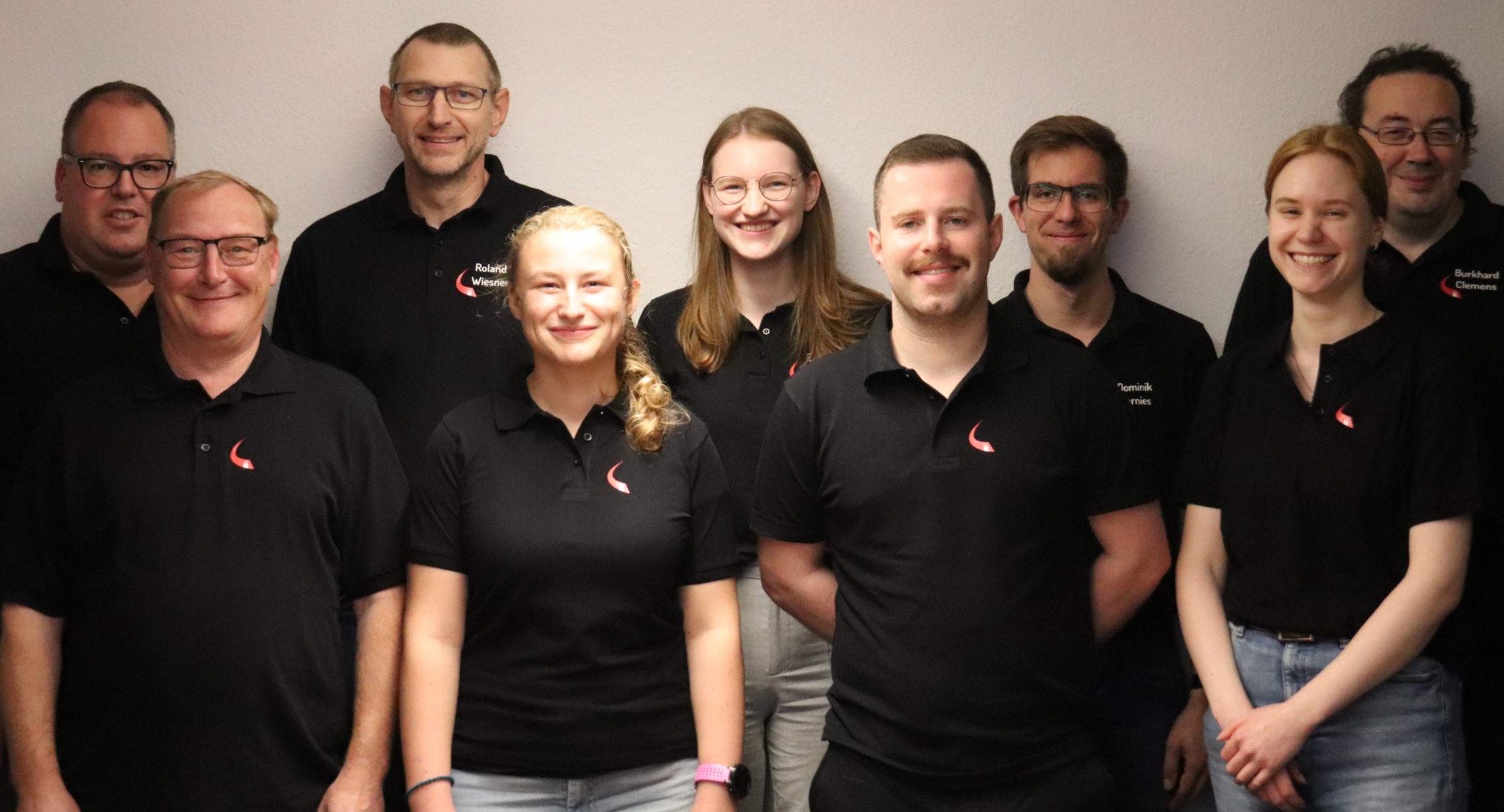 Daniel Ball, Roland Wiesner, Emely Wiesner, Dominik Garnies, Burkhard Clemens (v.l.n.r. 2. Reihe); Jörg Schaffrath, Katharina Neuser, Marius Netzer, Madita Zöll (v.l.n.r 1. Reihe)